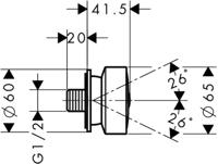 Hansgrohe Axor Universeel zijdouche rond roset Chroom - thumbnail