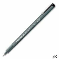 Markeerstiften Staedtler Pigment Line Zwart (10 Stuks) - thumbnail