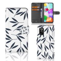 Samsung Galaxy A41 Hoesje Leaves Blue - thumbnail