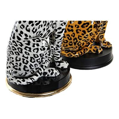 Decoratieve figuren DKD Home Decor Zwart Oranje Wit Luipaard Hars Koloniaal 16 x 16 x 32 cm