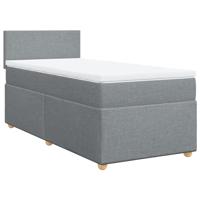 Boxspring met matras stof lichtgrijs 80x200 cm - thumbnail