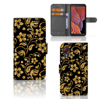 Samsung Galaxy Xcover 5 Hoesje Gouden Bloemen - thumbnail