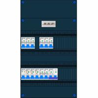 SEP 8 groepenkast 8 installatieautomaat 16A 30mA + kookgroep B16 3 aardlekschakelaars CHB24 230V - thumbnail