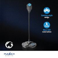 Nedis GMICGU100BK Desktop Gaming-microfoon Flexibele Nek Usb Mute-knop 3,5 Mm Stereo-audioconnector - thumbnail