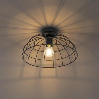 QAZQA Industriële plafondlamp zwart 35 cm - Hanze