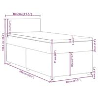 Boxspring met matras stof donkerbruin 80x200 cm - thumbnail