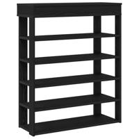 VidaXL Schoenenrek 80x30x98 cm bewerkt hout zwart - thumbnail