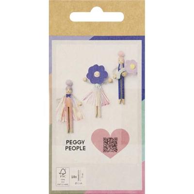 Wasknijper folia retro pak 10 stuks Wasknijper folia retro pak 10 stuks