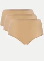 Chantelle 3-pack naadloze taille slip - Soft Strech - High waist brief - S - Beige | Dames slip - Onderbroek - Ondergoed - S - Onderbroek - - S - - thumbnail