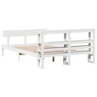 Bedframe zonder matras massief grenenhout wit 120x200 cm - thumbnail