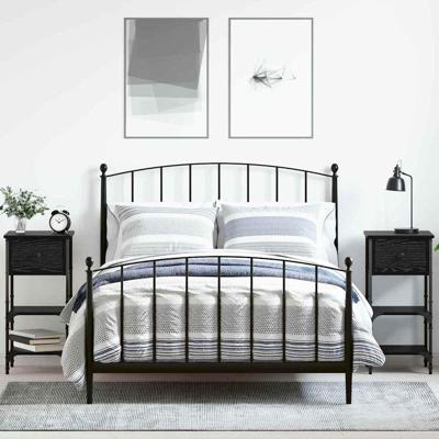 Nachtkastje met lade 2 pcs Zwart Eiken 33,5 x 36 x 70 cm