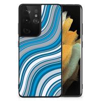 Samsung Galaxy S21 Ultra Back Case Waves Blue - thumbnail