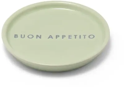 Vondels petit four bordje keramiek buon appetito 8.5x1cm light green