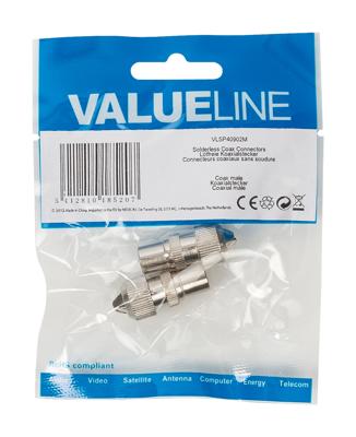 Valueline vlsp40902m ongesoldeerde coax connectoren coax mannelijk metaal