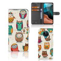 Xiaomi Poco F2 Pro | Telefoonhoesje | Met pasjeshouder | Vrolijke Uilen - thumbnail