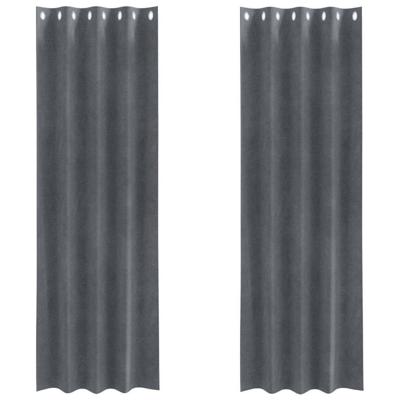 VidaXL Verduisterende gordijnen 2 pcs lichtgrijs 140 x 260 cm fluweel