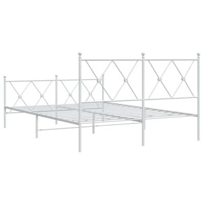 Bedframe met hoofd- en voeteneinde metaal wit 140x200 cm