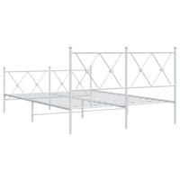 Bedframe met hoofd- en voeteneinde metaal wit 140x200 cm - thumbnail