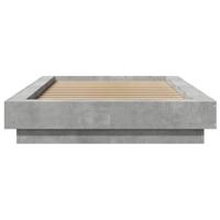Bedframe met LED-verlichting bewerkt hout betongrijs 100x200 cm - thumbnail