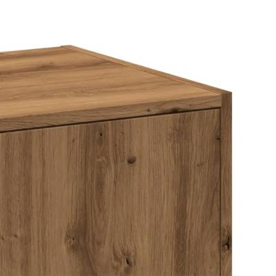 Apothekerskast 40x41x118 cm bewerkt hout artisanaal eikenkleur
