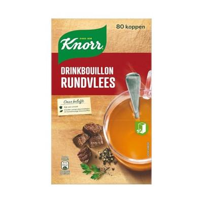 Knorr drinkbouillon rundvlees, 175 ml, doos van 80 stuks Knorr drinkbouillon rundvlees, 175 ml, doos van 80 stuks