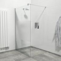 Van Marcke Inloopdouche - 120x200cm - veiligheidsglas - band mat glas - anti kalk - chroom 20005672 - thumbnail