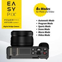 Easypix PowerPro VX7230 Compact Digitale camera 72 Mpix Zoom optisch: 10 x 4K video, Beeldstabilisatie, Flitsschoen, Klapbaar display, Met ingebouwde flitser, - thumbnail