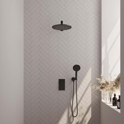 Brauer Black Edition Thermostatische Regendoucheset Inbouw - Hoofddouche 30 cm - Rechte Wandarm - 3 Weg - Handdouche 3 Standen - Doucheslang - Wandaansluitbocht - Mat Zwart