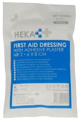 Heka Snelverband nr. 2 met hechtpleister 6 x 8 cm 1 Stuks