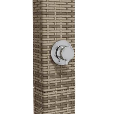 Buitendouche 50x55x224 cm poly rattan en acaciahout grijs - thumbnail