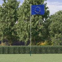 VidaXL Vlag met vlaggenmast europa 6,08 m aluminium - thumbnail
