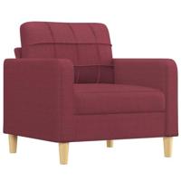 Fauteuil met voetenbank 60 cm stof wijnrood - thumbnail