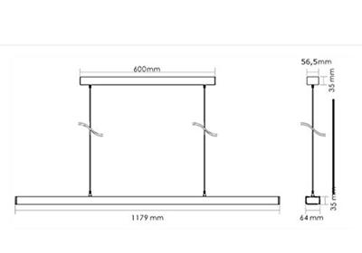 Deko Light Office Three, DALI 2.0 342147 Hanglamp Energielabel: E (A - G) 58 W Zwart