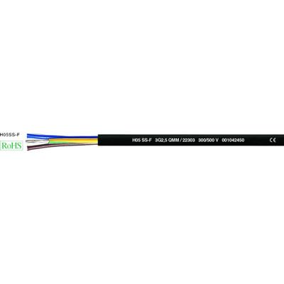 HELU 22303-1000 Hogetemperatuurkabel H05SS-F 3 G 2.5 mm² Zwart 1000 m