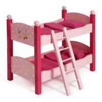 Houten Poppen Stapelbed - Vlinder Roze - thumbnail
