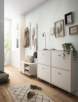 Schildmeyer Schoenenkast Bjarne (3 vakken, mat wit)