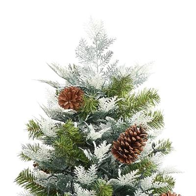 Kerstboom met LED en dennenappels 225 cm PVC en PE groen