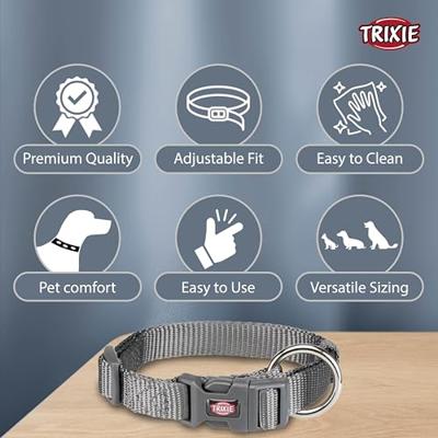 Hondenhalsband Trixie New Premium Grafiet S/M 30-45 cm - thumbnail