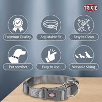 TRIXIE HALSBAND HOND PREMIUM GRAFIET GRIJS 30-45X1,5 CM - thumbnail