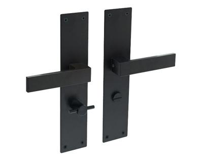 Intersteel Deurkruk Amsterdam op schild met toilet-/badkamersluiting 63/8 mm - mat zwart Intersteel Deurkruk Amsterdam op schild met toilet-/badkamersluiting 63/8 mm - mat zwart