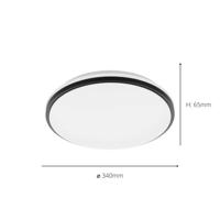 Eglo Badkamer plafondlampPinetto Ø 34cm - zwart - 900366 - thumbnail