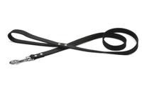 Hondenriem van leer 130cm x 20mm zwart - thumbnail