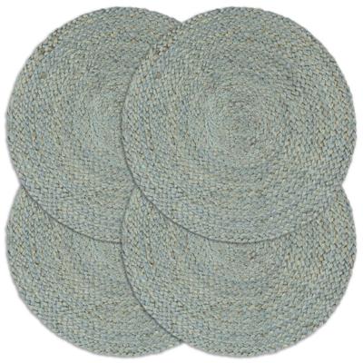 Placemats 4 st rond 38 cm jute olijfgroen Placemats 4 st rond 38 cm jute olijfgroen