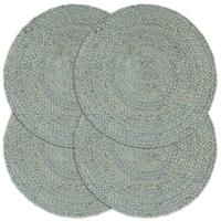 Placemats 4 st rond 38 cm jute olijfgroen - thumbnail