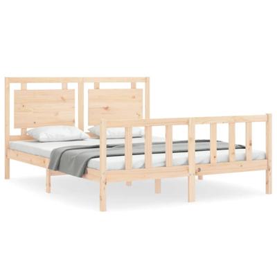 Bedframe met hoofdbord massief hout