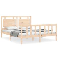 Bedframe met hoofdbord massief hout - thumbnail
