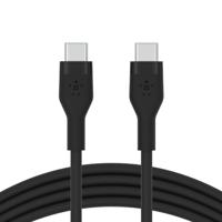 Belkin BoostCharge Flex siliconen USB Type C/C-kabel, USB-IF-gecertificeerde PD-snellaadkabel voor iPhone 16, iPhone 15 Plus/Pro/Pro Max, Samsung Galaxy S24, Pixel, iPad, Nintendo Switch, 3 m , zwart - thumbnail