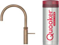 Quooker Fusion Round messing patina met PRO3 boiler 3-in-1 kokend water kraan - thumbnail