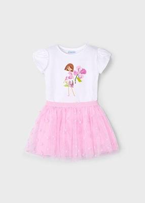 Mayoral Zomer tule rok + top meisjes - mauve paars