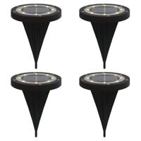 VidaXL Grondlampen 4 st solar met grondpennen warmwit - thumbnail